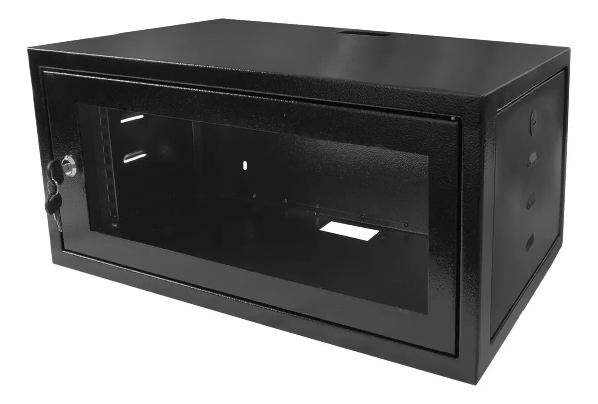 Mini Rack 4ux470mm De Parede Padrão 19 - Preto Preto