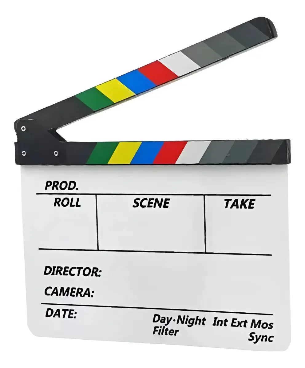 Claquete Profissional Acrílico Cinema Imã E Caneta Cinema