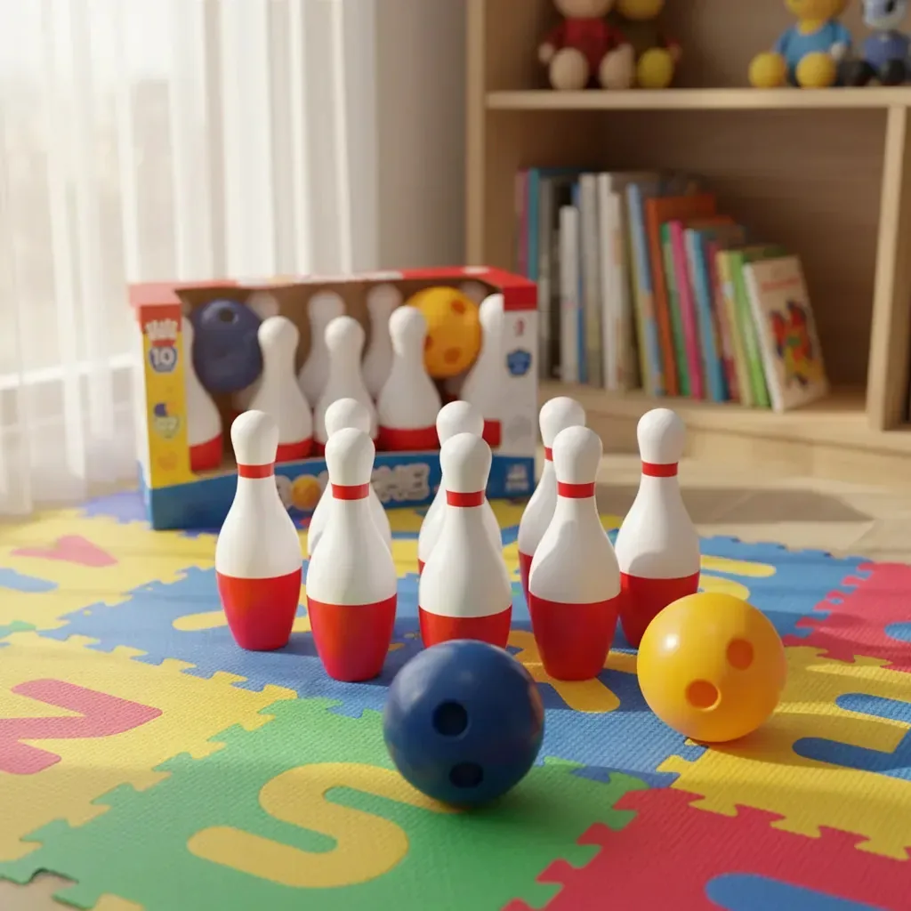 Jogo De Boliche Infantil Com 10 Pinos 2 Bolas Nig Brinquedo Liso