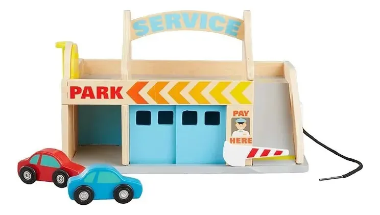 Playset Estacionamento Madeira Melissa & Doug 2 Carrinhos Multicolor