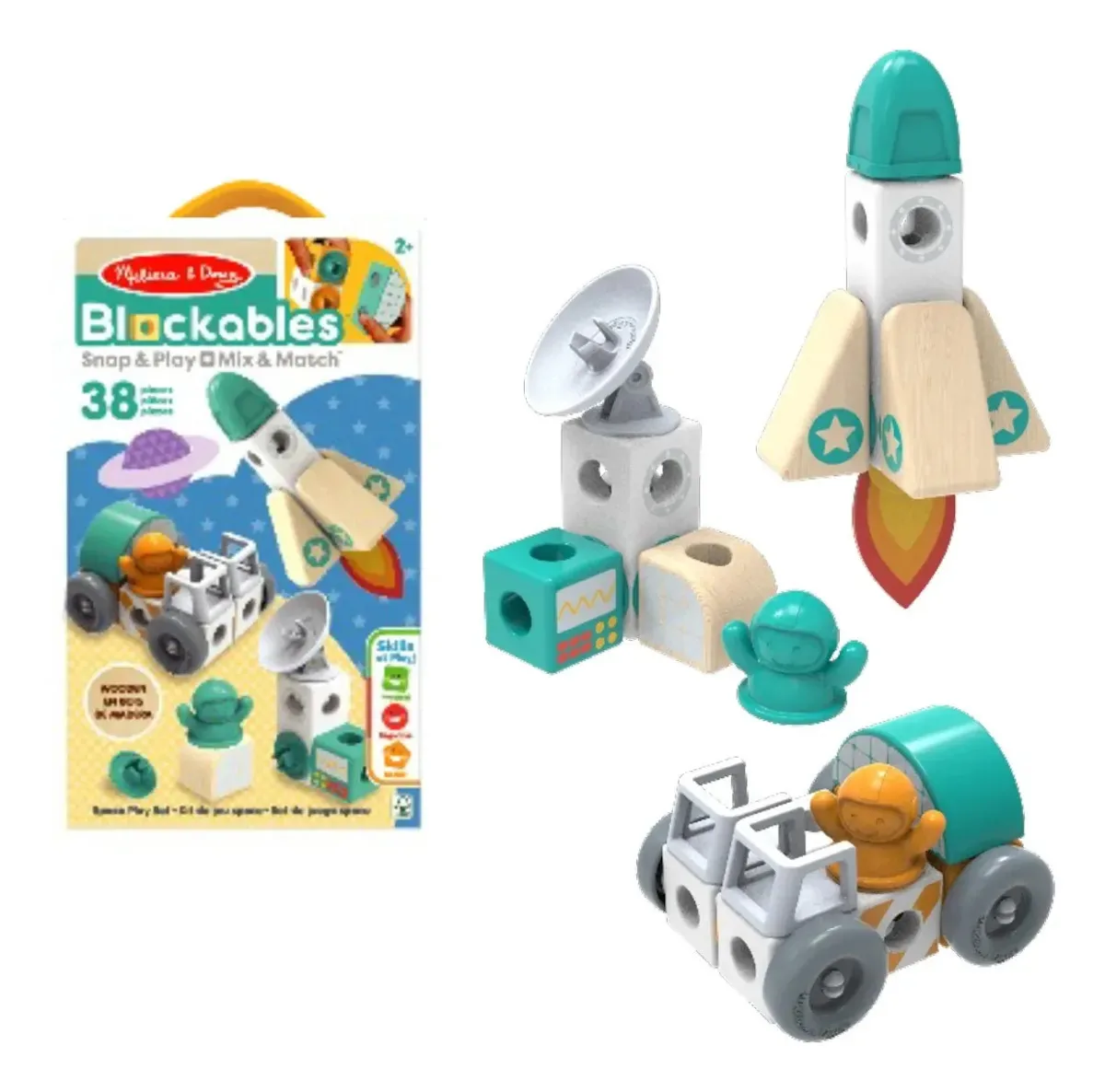 Blocos De Montar Sunny Brinquedosmelissa & Doug Blocos De Construção Espaço 38 Peças