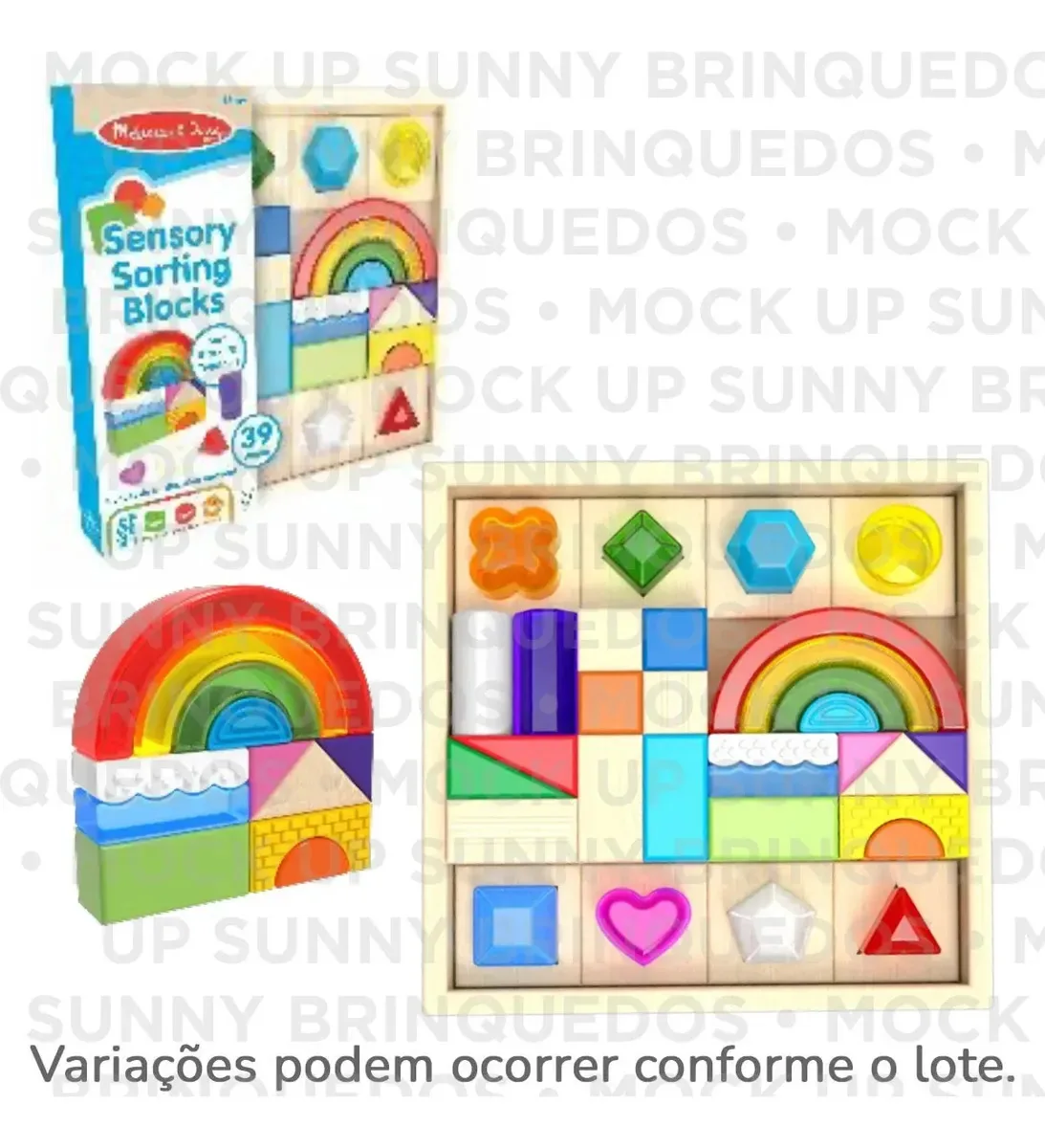 Blocos Com Formas Variadas, Melissa & Doug, Sunny