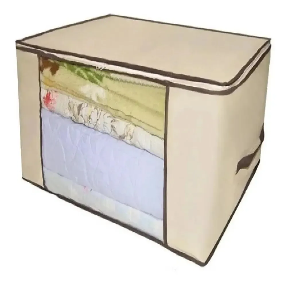 Caixa Organizador Guarda Roupa Flexivel Com Ziper