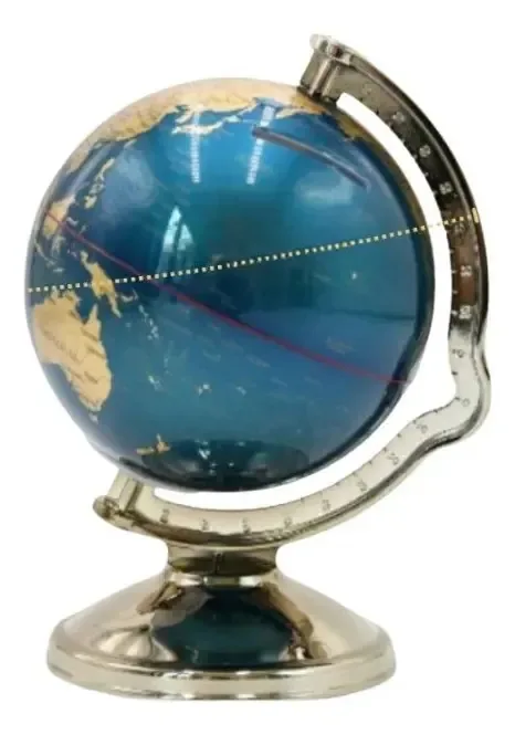 Cofre Globo Mapa Secreto Elegante Plástico Resistente Globo Azul com Dourado