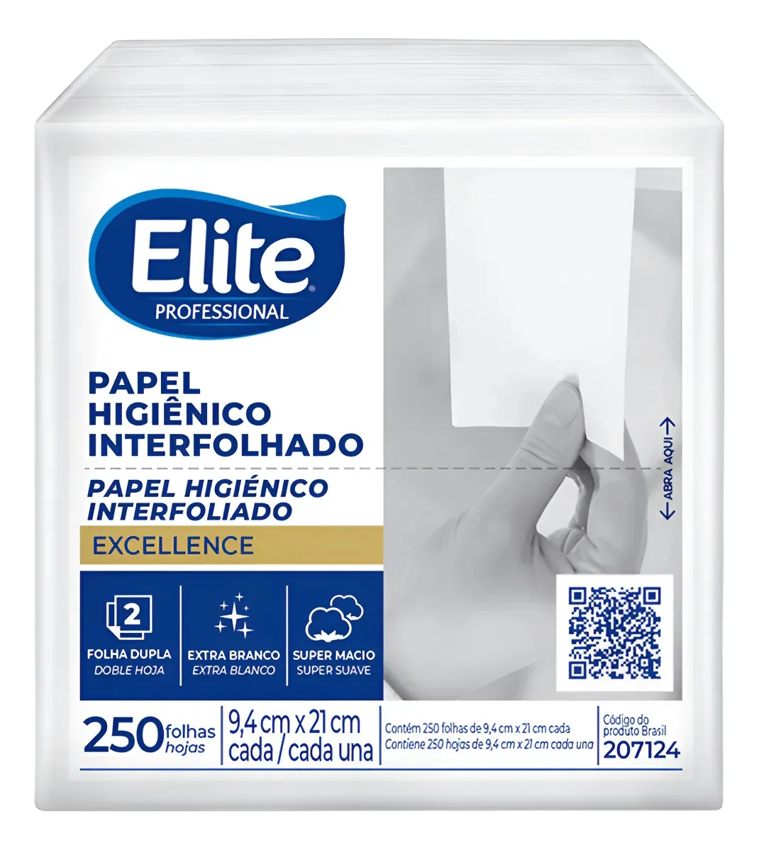 Kit 4 Papel Higienico Interfolha Elite Folha Dupla 1000 Fls