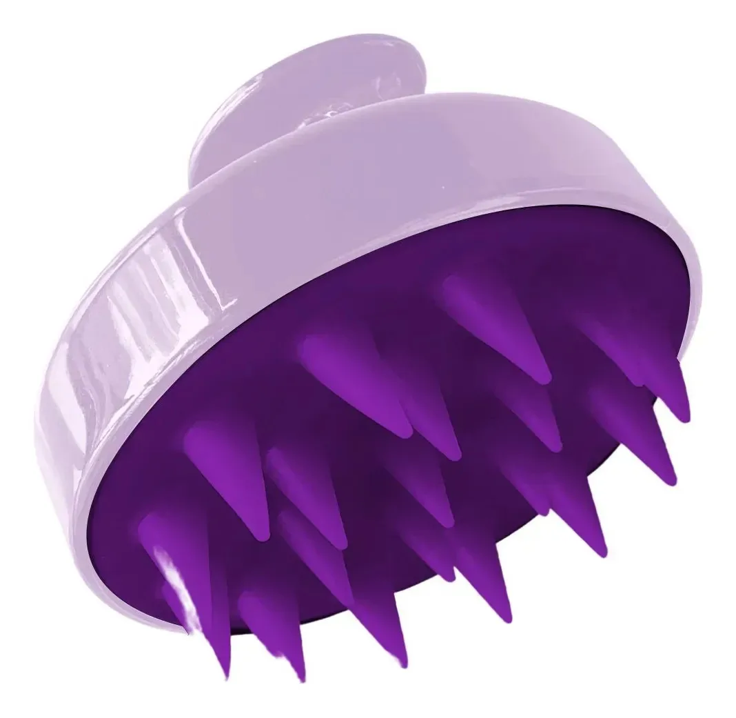 Escova de Massagem Capilar de Silicone Cuidados com o Couro Cabeludo Laranja