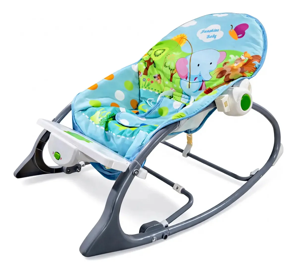 Cadeirinha De Descanso Para Bebê Balanço Reclinável Cor Azul