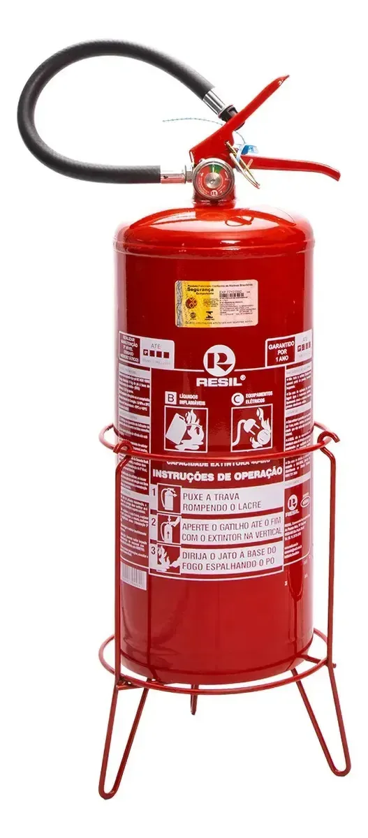 Suporte Tripé De Chão Piso Para Extintores De Incêndio Tradicional Abc 4 E 6 Kg Resil