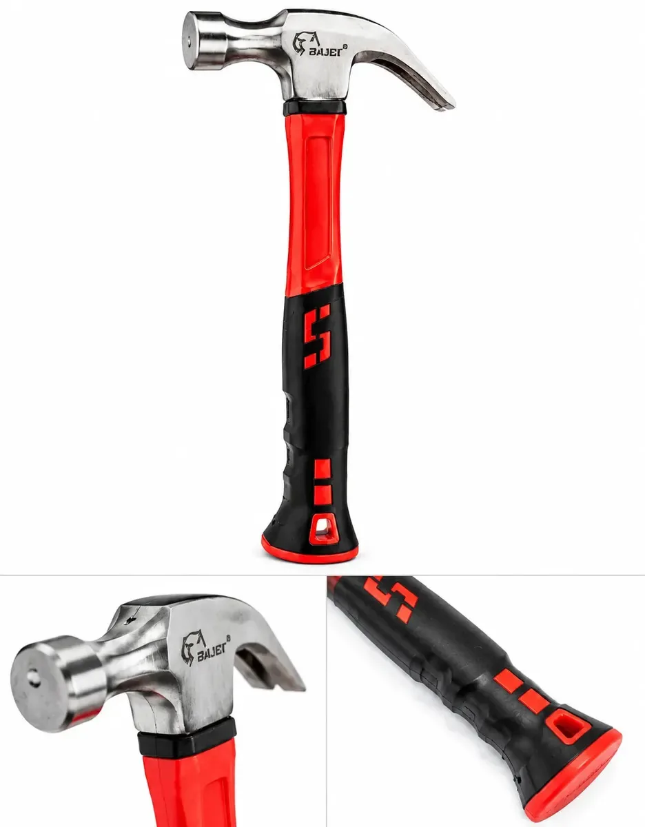 Linha de Martelos Garra Cabo de Fibra de Vidro Martelo de Unha para Construção Marcenaria e Reparos Alta Resistência Ferramenta Manual Profissional Cabo Antiderrapante e Ergonômico