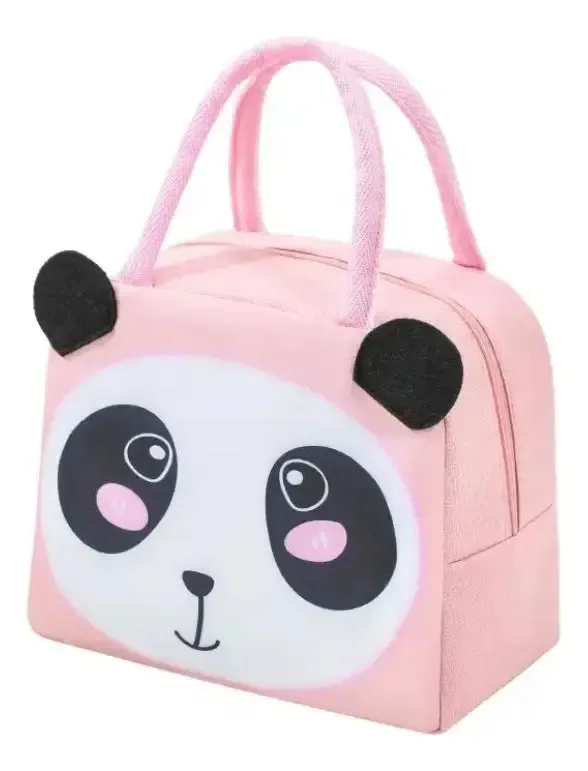 Lancheira Bolsa Térmica Infantil De Bichinhos Escola Viagem Cor PandaRosa