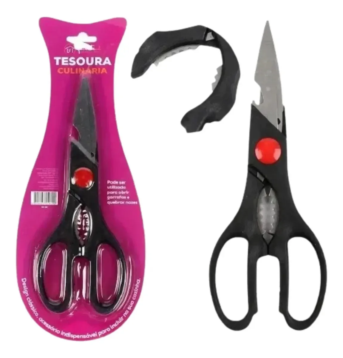 Tesoura Cozinha Corta Frango 3 Em 1 Abre Garrafas Culinária