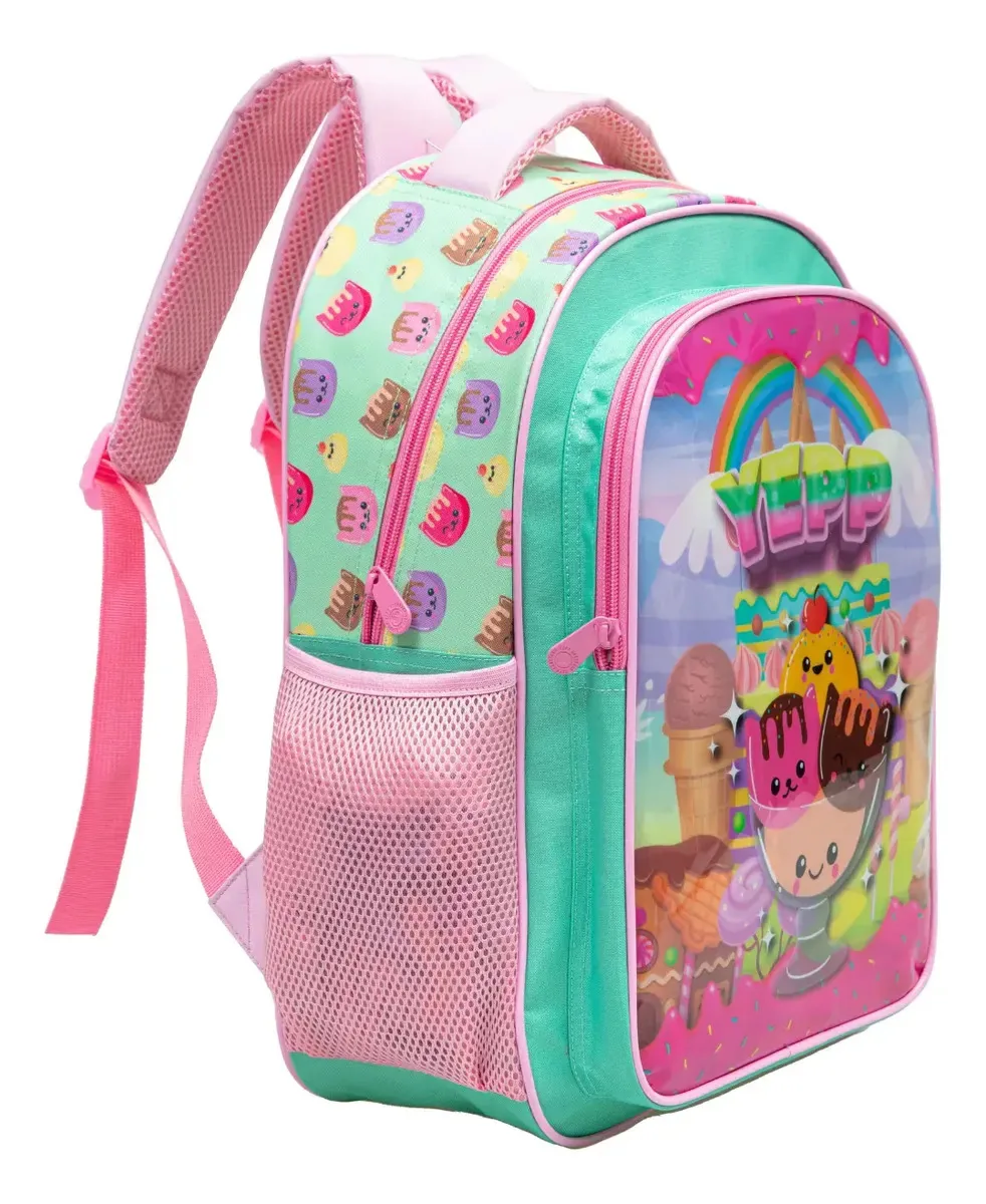 Mochila Infantil Escolar Costas Menina Sorvete 16l Verde Verde-claro Sorvete