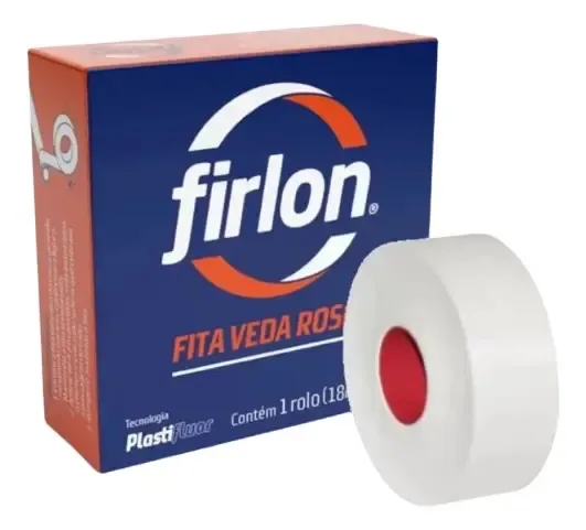 Kit 60 Fita Veda Rosca 18mm X 10 Metros Firlon Branco Branco