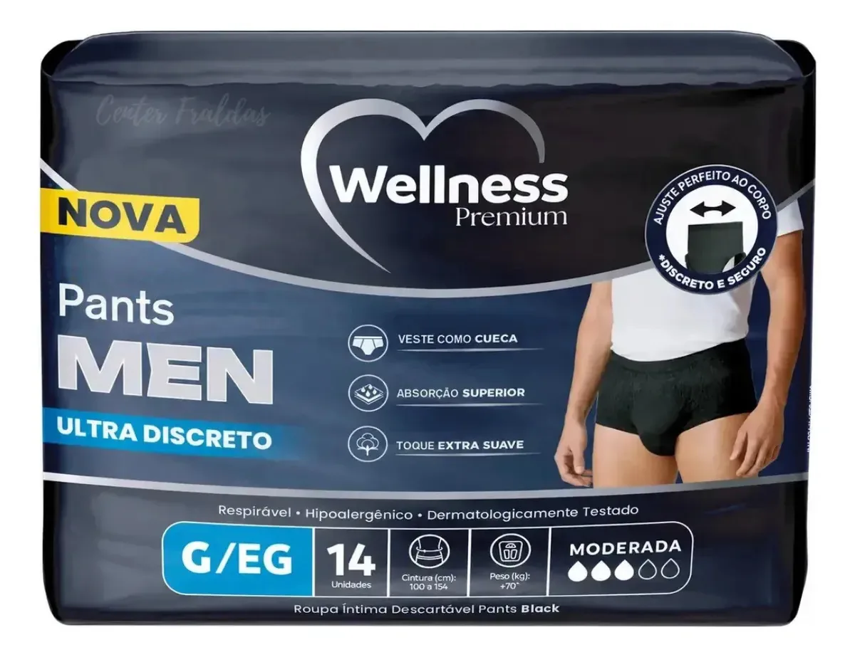 Fraldas para adultos descartáveis Wellness Pants Men Grande x 14 u