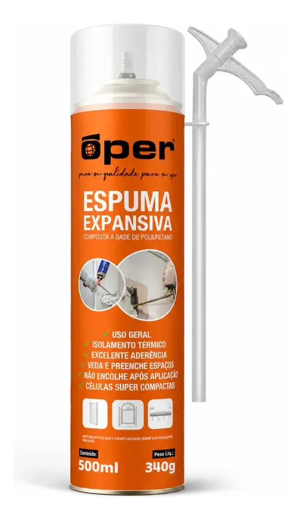 Espuma Expansiva Pu 500ml Selante Isolante Multiuso Oper