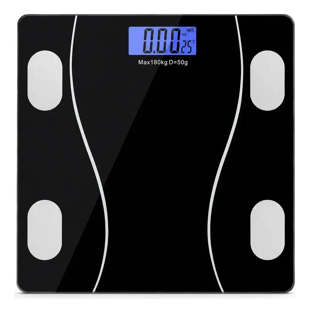 Balança Digital Smart Aplicativo Bluetooth Corporal 180kg Preto