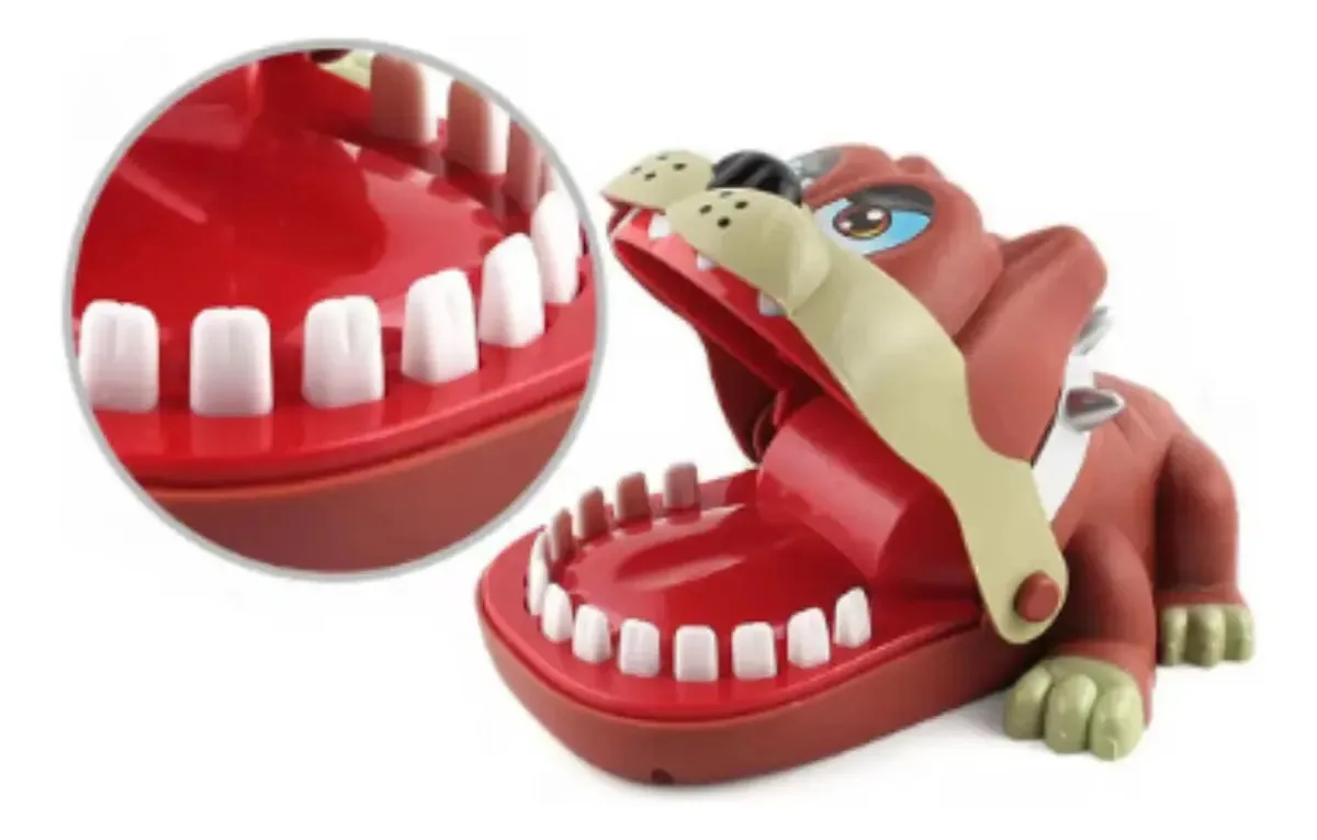 Brinquedo Cachorro Morde Dedos Dentista Cachorrinho Infantil Chocolate