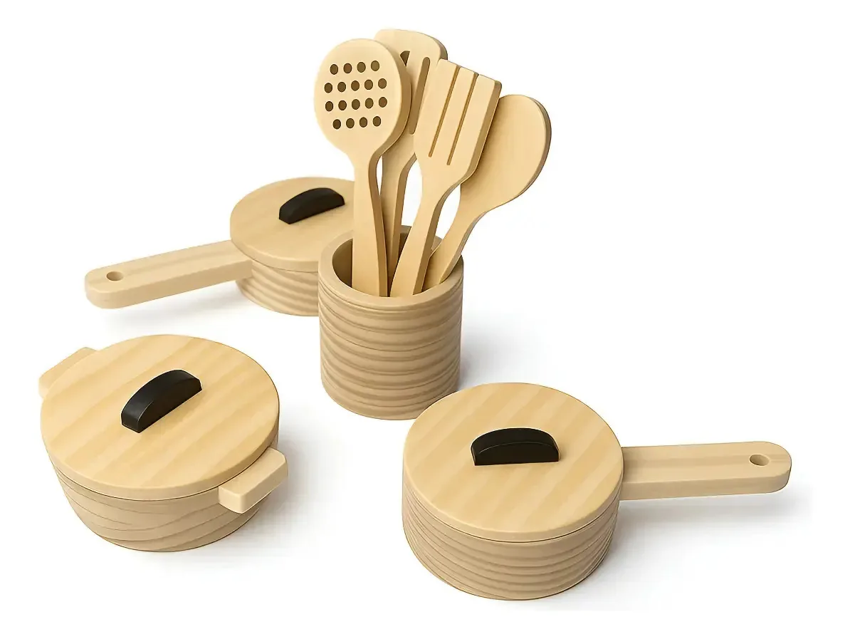 Kit Panelinhas Brinquedo Infantil Educativo Madeira Pinus Madeira Pinus