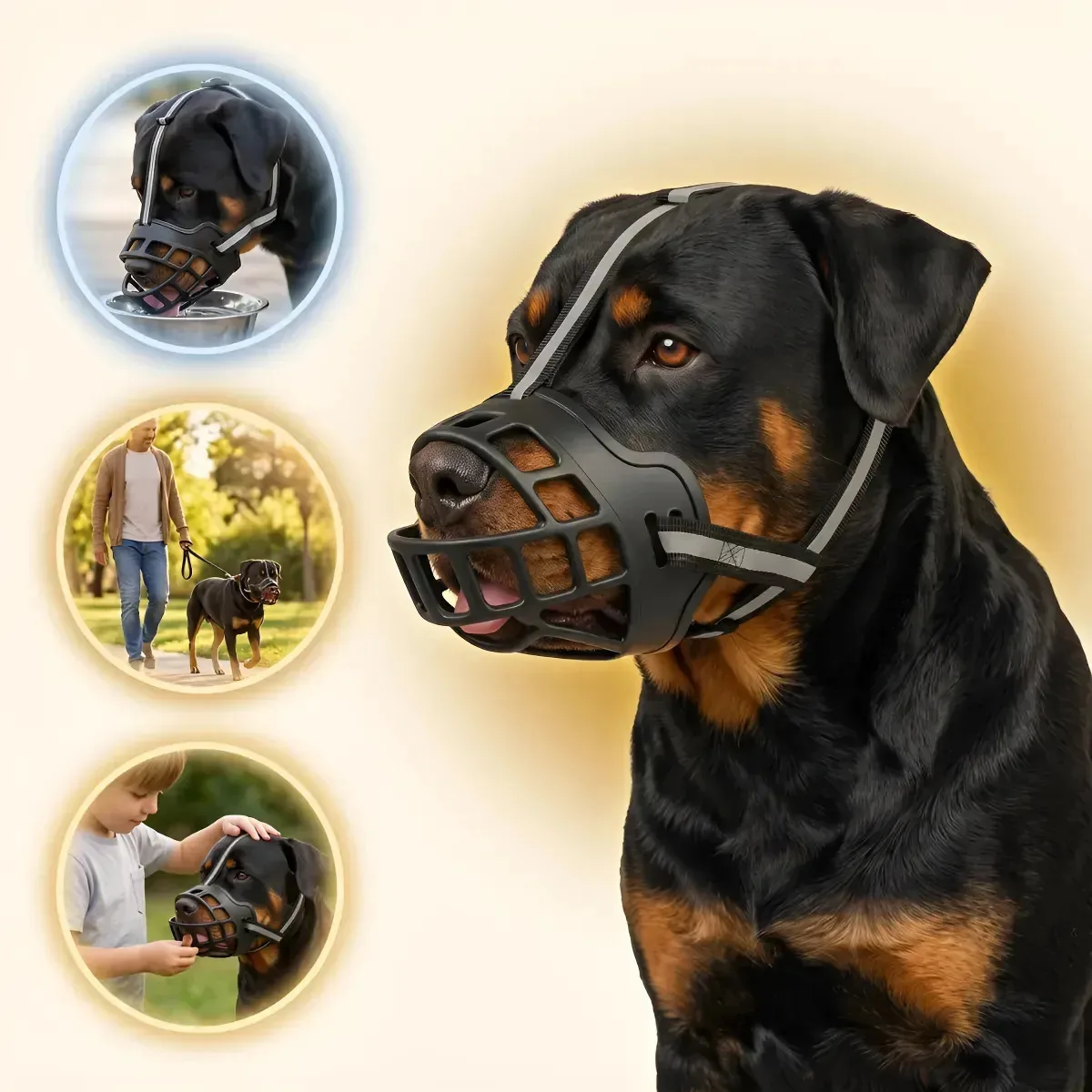 Focinheira Pitbull Cão Cachorro Grande Ajustável Confortável Preto G Grande