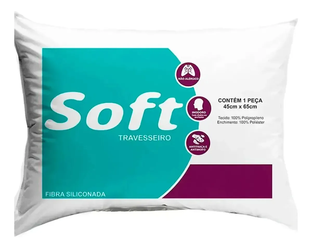 Travesseiro Soft 65x45 Cm Arte E Cazza Branco
