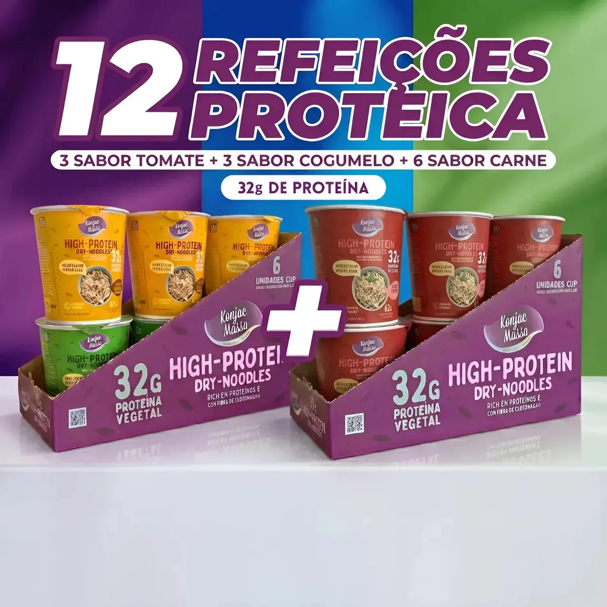 Kit 12 Macarrão Instantâneo Super Proteico Saudável