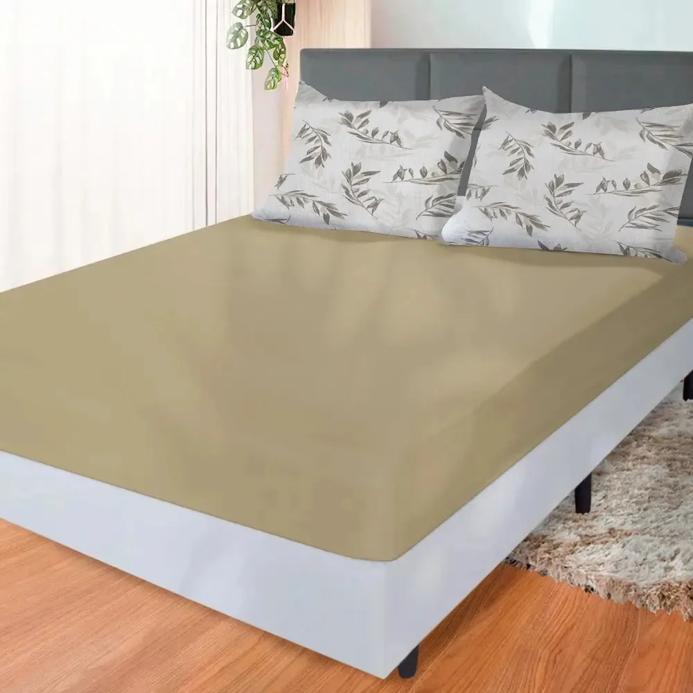 Jogo Cama Lençol Casal Com Elástico 100% Algodão Estampado