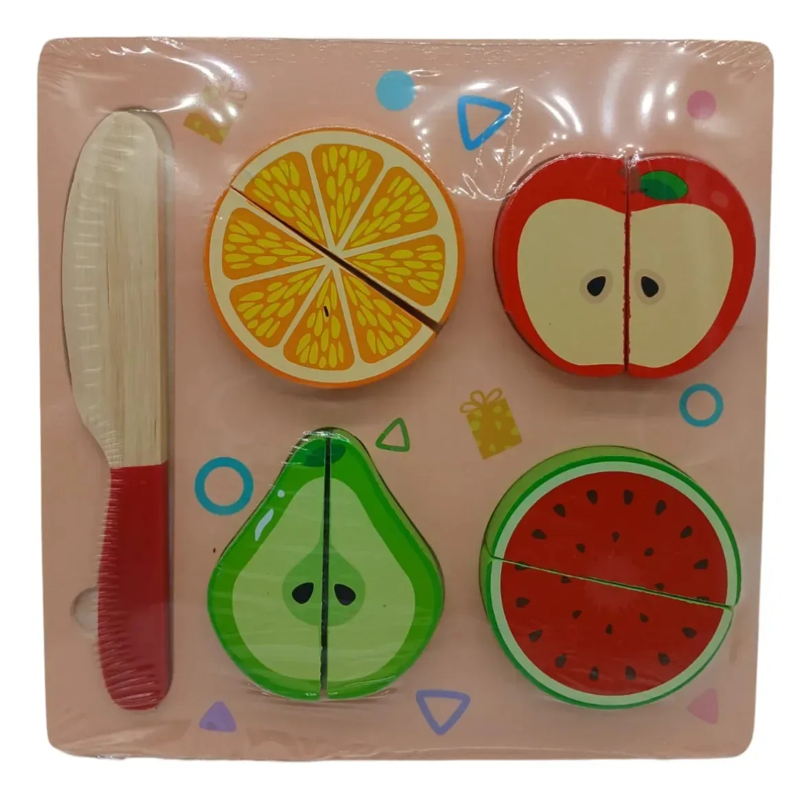 Brinquedo Educativo Corta Frutas De Madeira Com Velcro