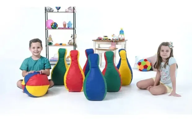 Jogo Infantil Boliche Espuma Brinquedos Educativos Inclusão