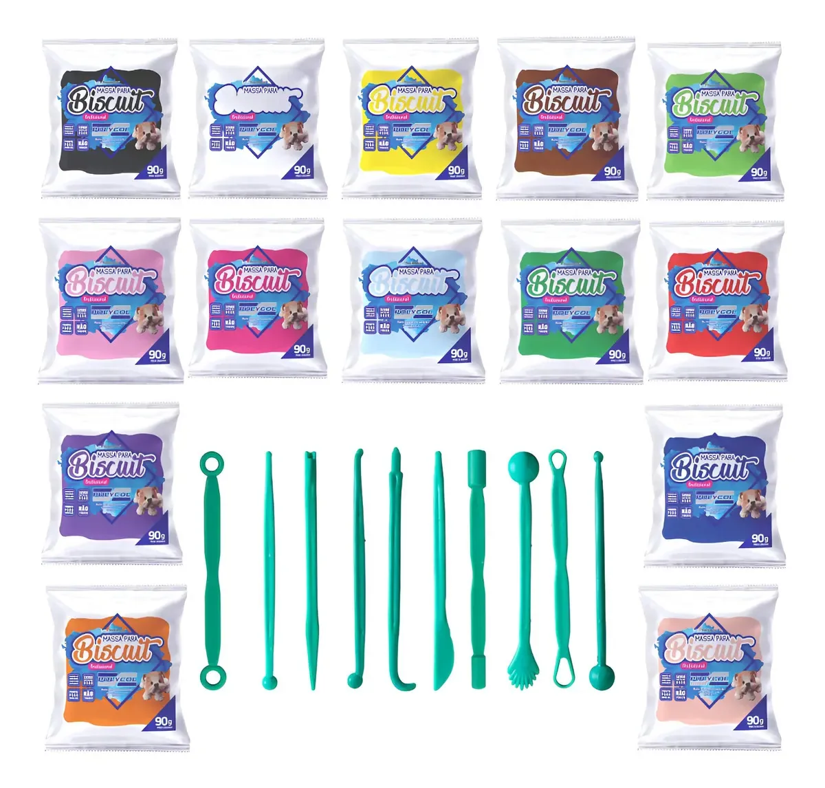 Kit Biscuit 23 Itens Completo Iniciante As Cores Natural