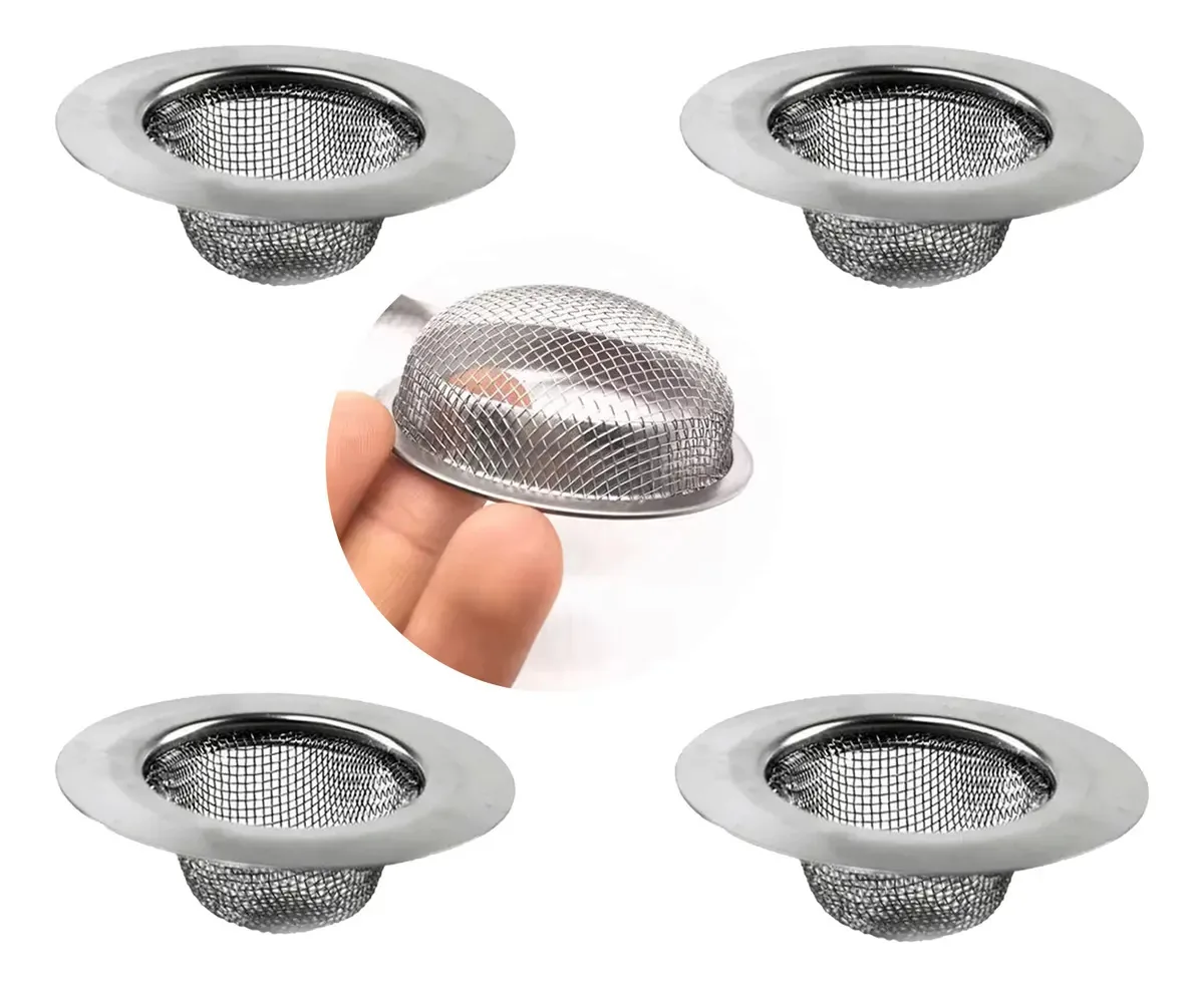 Kit 4 Ralos Inox Pia Lavatório Tanque Peneira 9cm Oz