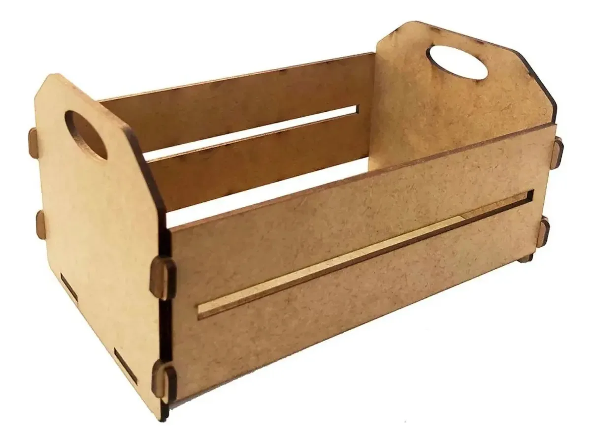 Kit 15 Mini Caixote Cestinha Caixotinho Encaixe 20cm Mdf Cru