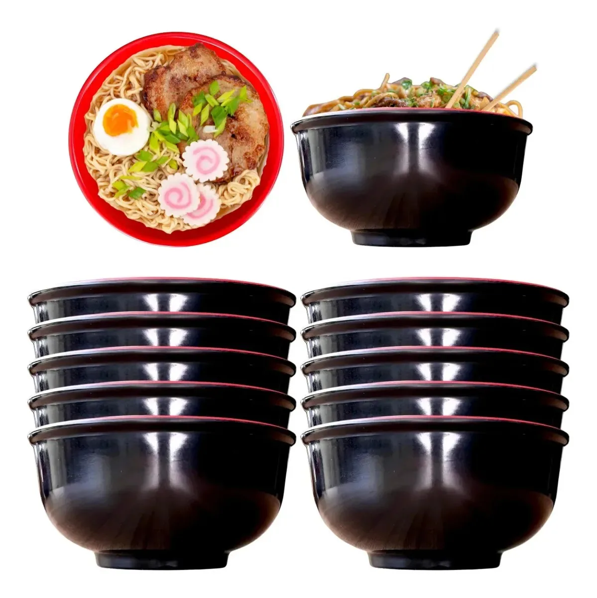 10 Tigelas Bowl Oriental Melamina Restaurante Japones 1,75l