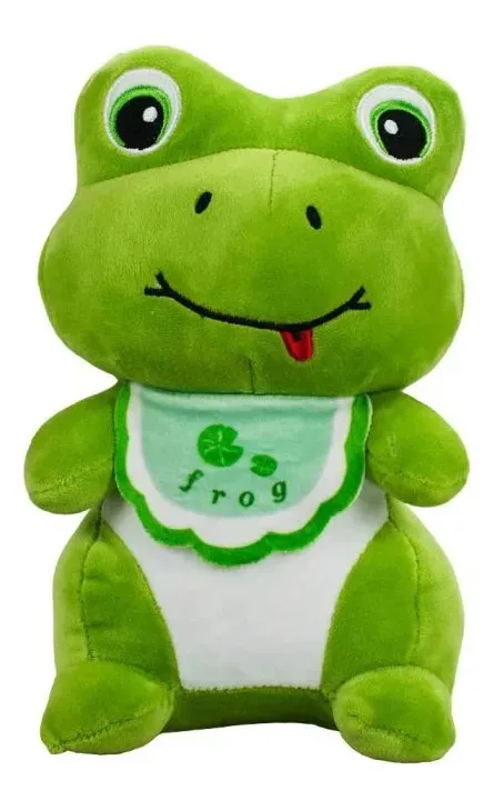 Sapo Fofinho Verde Língua P/ Fora 22cm - Pelúcia Verde