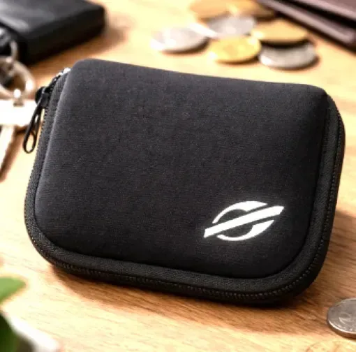 Carteira Mormaii Neoprene Com Zíper E Porta Moedas Preta