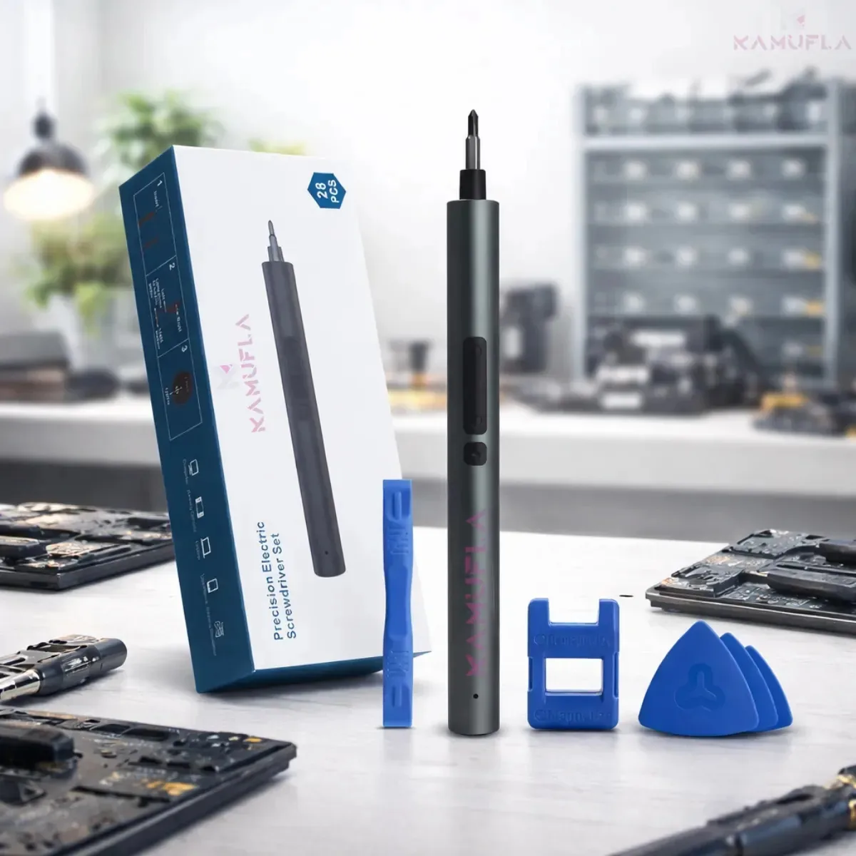 Kit Chaves de Precisão Elétricas para Celular e Notebook com 28 Peças – Kamufla
