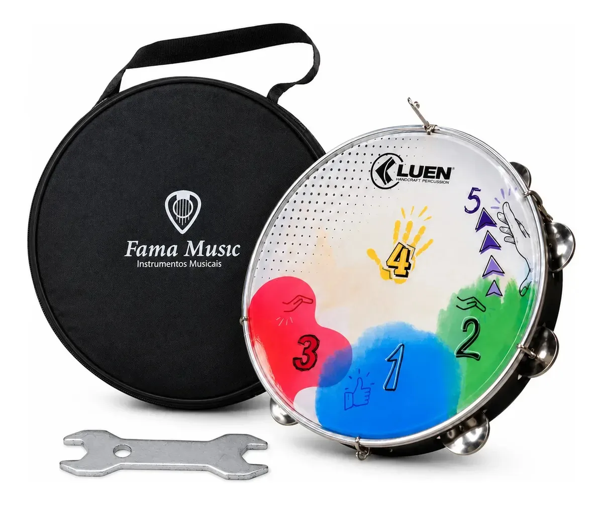 Kit Pandeiro Luen Pratik Aprendiz Com Capa Preto