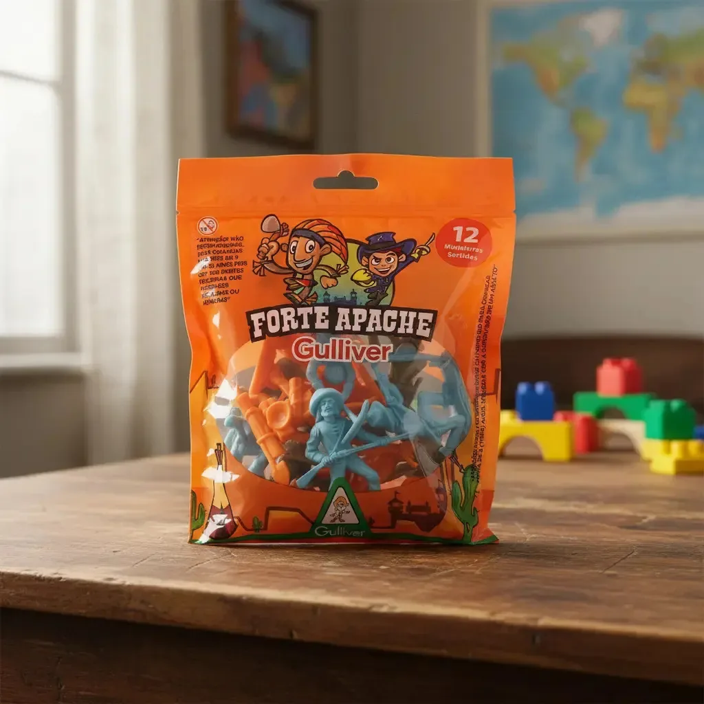 Saquinho De Miniaturas Forte Apache Cowboys Com 12 Figuras
