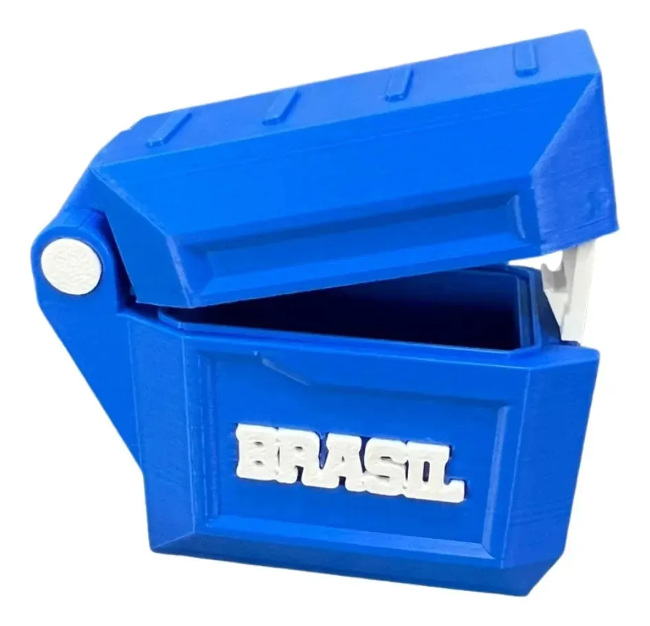Caixa Case Porta Figurinhas Copa Do Mundo De Futebol Brasil Azul E Branco Brasil