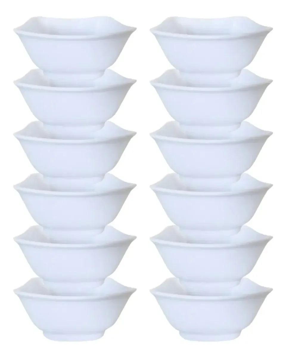 12 Tigelas Bowl Melamina Quadrado 430ml Cozinha Restaurante