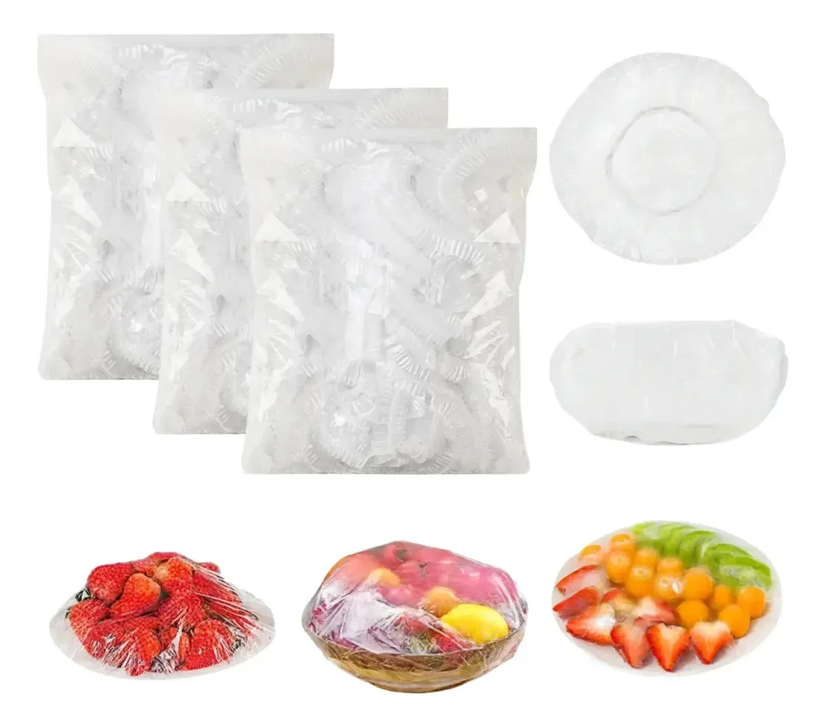 300 Capas Elásticas Reutilizáveis Cozinha Vedação Alimentos
