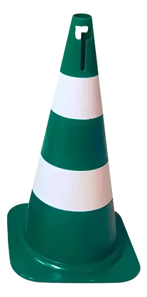 Cone Sinalização Pvc Flexivel 75cm Plastcor Cor Verde