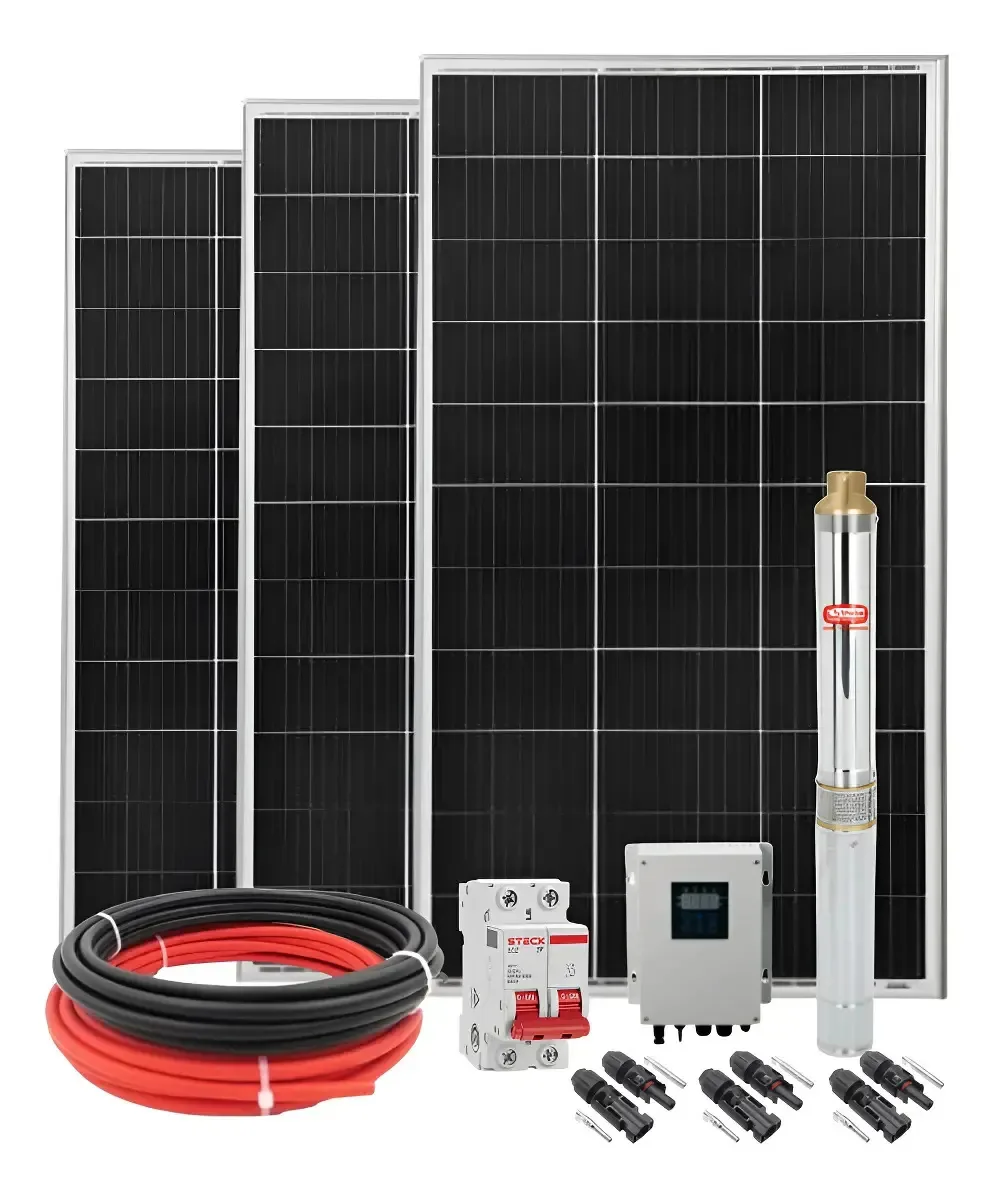 Kit Bomba Solar 24v Ebara 300w Poço Artesiano 15.000 L/dia