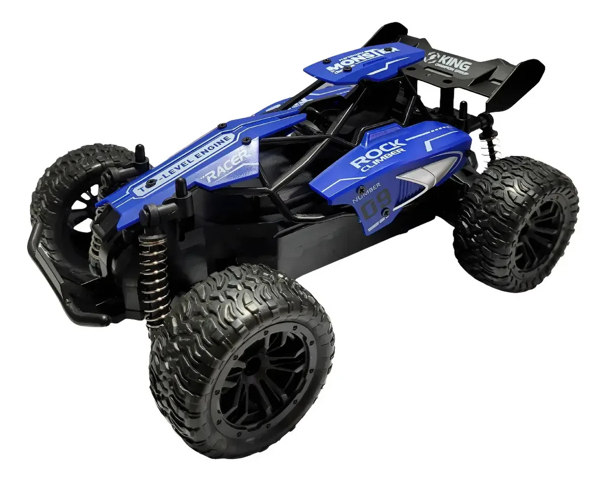 Carrinho 4x4 Grande Controle Remoto Recarregável Buggy Road Cor Azul