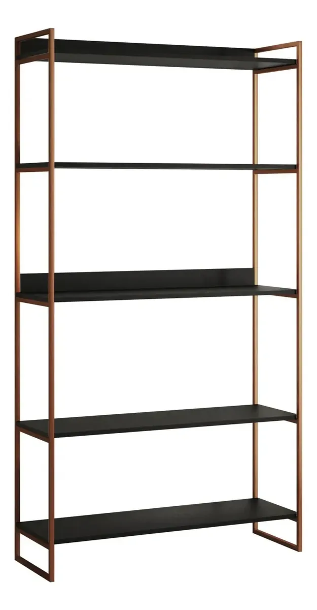 Estante Industrial Cobre 180cm 5 Prateleiras Decoração Cor Cobre e preto