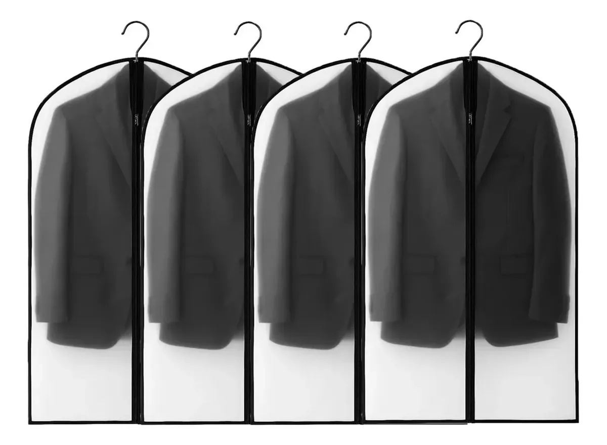 4un Capa Protetora Zipper Impermeavel Guarda Roupa 80x60 Preto