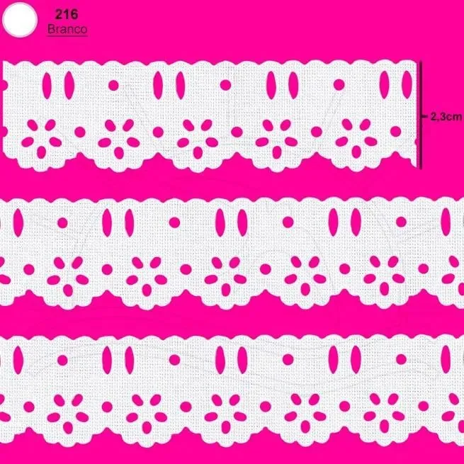 Passa Fita Com Lasynha Flor Branco 10m