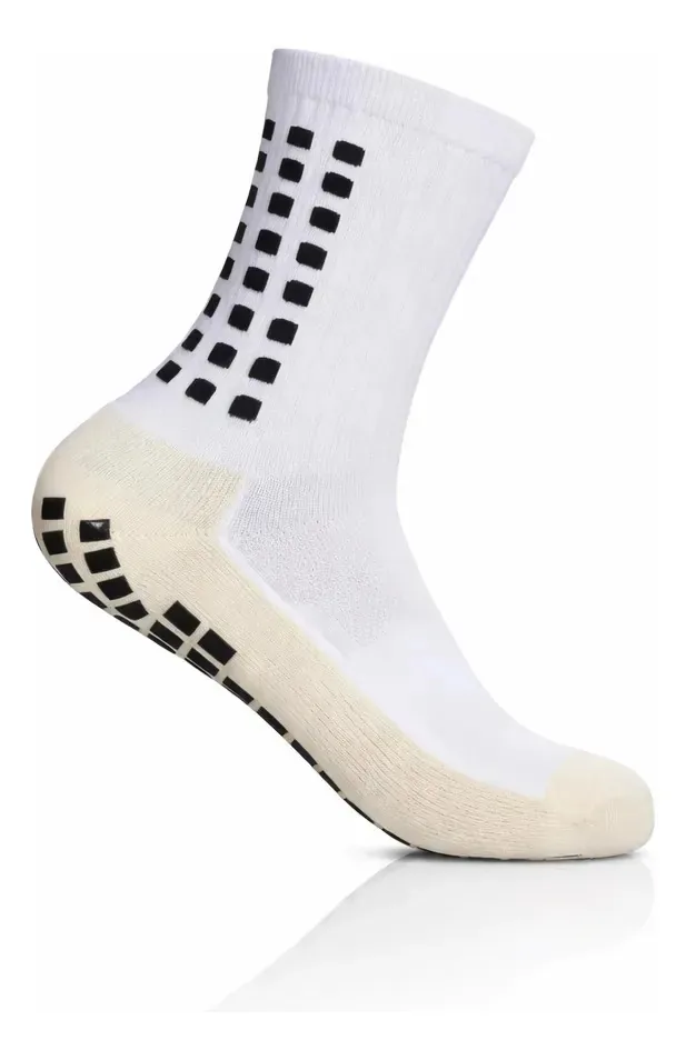 Meia Antiderrapante Esportiva Futebol Treino Profissional Branco Único