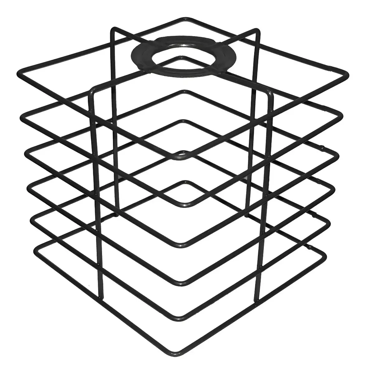 Cupula De Aramado Boxy Para Pendentes E Abajures Cor Preto Liso