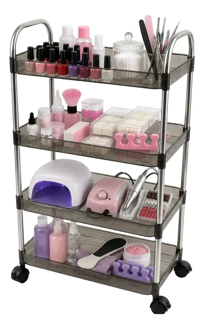 Estante Organizadora Para Esmaltes E Cosméticos Utensílios Prateado