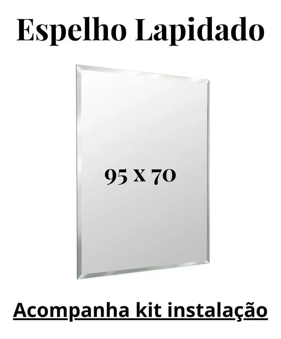 Espelho Grande 95x70 Lapidado Decorativo Para Sala, Banheiro